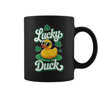 Lucky Duck St Patrick's Day Rubber Ducky Coffee Mug | Mazezy