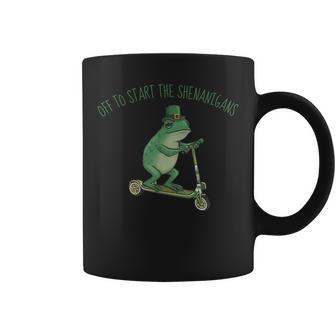 Lucky Frog Meme St Patrick Day Off To Start The Shenanigans Coffee Mug - Thegiftio UK