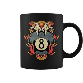 Lucky Leopard Traditional Tattoo 8 Ball Streetwear Vintage Coffee Mug - Thegiftio