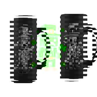 Lucky Leprechaun St Patrick's Day Video Game Pixel Coffee Mug - Monsterry