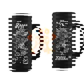 Mama Of The Birthday Girl Highland Cow Farm Family Coffee Mug - Monsterry