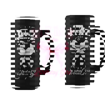 Mama Of The Birthday Girl Pink Floral Toile Coquette Bow Coffee Mug - Monsterry