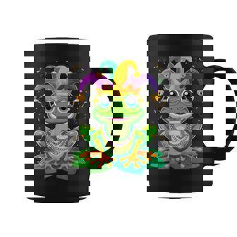Mardi Gras Party Carnival Jester Herping Frog Lovers Coffee Mug | Mazezy