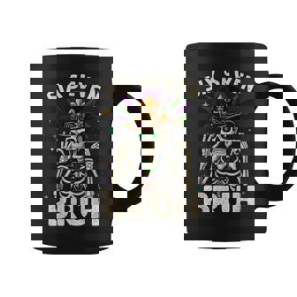 Mardi Gras Sugar Skull Skeleton Six Seven Bruh Meme Slang Coffee Mug | Mazezy