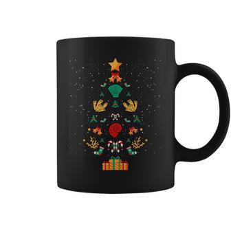 Marine Biologist Biology Seashells Corals Christmas Tree Coffee Mug | Mazezy