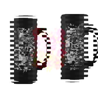 Maroon Red Burgundy Fresh Bloom Flowers Maroon Graphic Coffee Mug | Seseable UK