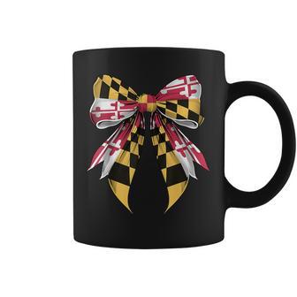 Maryland State Flag Coquette Ribbon Coffee Mug - Thegiftio UK