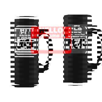 Meche Hello Hi My Name Is ネームオン カスタム コーヒーマグ - Kawaiitshirt