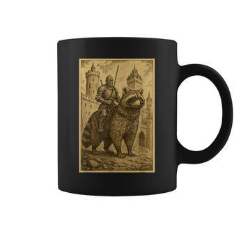 Medieval Knight Riding A Raccoon Surreal Coffee Mug - Thegiftio UK