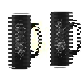 Melting Camouflage Bass Guitar Grunge Rock Art Coffee Mug | Mazezy