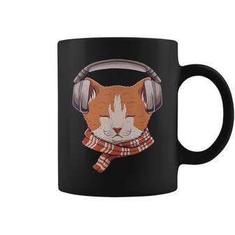 Meow Cute Headphones Cat Pet Lover Women Kids Coffee Mug | Mazezy