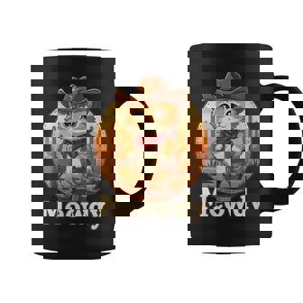 Meowdy Cat Cowboy Hat Vintage Wild West Western Pun Coffee Mug - Thegiftio