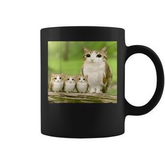 Meowl Mom With Babies Meolws Cat Owl Cute Brainrot Coffee Mug - Monsterry