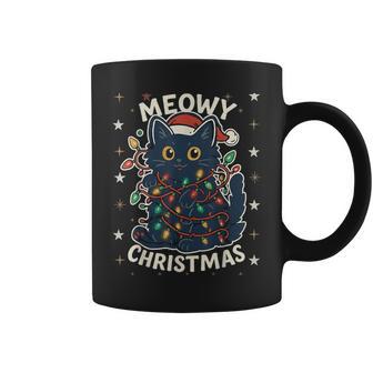 Meowy Catmas Cat Christmas Cute Cats Santa Hat Xmas Coffee Mug - Thegiftio