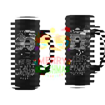 Merry Beachmas Tropical Christmas Hawaii Snowman Beach Coffee Mug | Mazezy