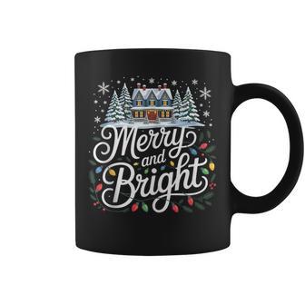 Merry And Bright Lights Red Santa Hat Xmas Family Women Coffee Mug - Thegiftio UK