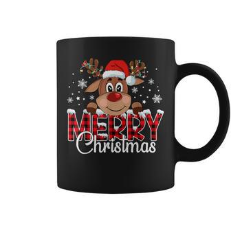 Merry Christmas Light Reindeer Xmas Matching Family Coffee Mug - Monsterry