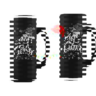 Merry Christmas Lights Santa Hat Xmas Matching Family Group Coffee Mug - Seseable