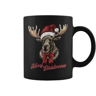 Merry Christmoose Santa Hat Christmas Holiday Moose Family Coffee Mug - Thegiftio UK