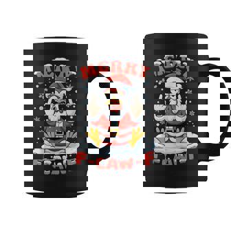 Merry F-Caw-F Chicken Christmas Rooster Women Coffee Mug - Monsterry
