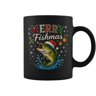 Merry Fishmas Hat Santa Fishing Merry Xmas Christmas Coffee Mug - Monsterry