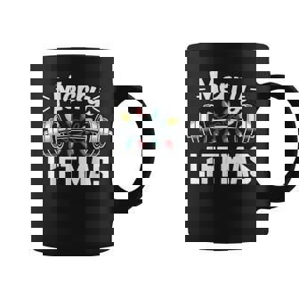 Merry Liftmas Barbell Christmas Lights Gym Coffee Mug | Seseable CA