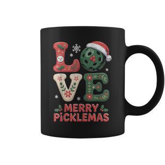 Merry Picklemas Christmas Pickleball Love Santa Hat Coffee Mug - Thegiftio UK