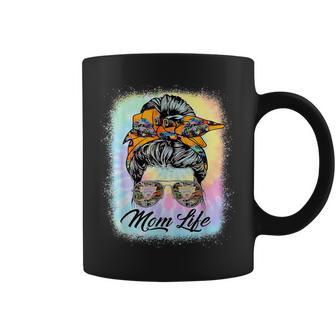 Messy Bun Woman & Monster Truck Mom Life Happy Tie Dye Coffee Mug - Thegiftio