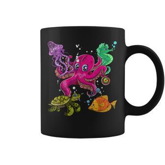 Mignon Pieuvre Tortue Hippocampe Méduse Enfants Océan Animal Tasse - Cadeauxyz