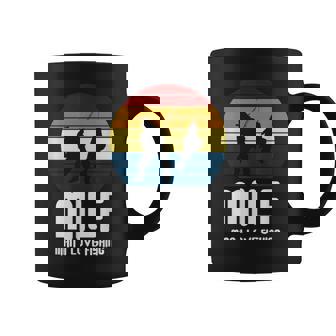 Milf Man I Love Fishing Retro Sunset Fisherman Graphic Print Coffee Mug - Monsterry