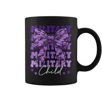 Military Child Coquette Bow Purple Camoflage Camo Boys Girls Coffee Mug | Seseable CA