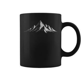 Minimalist Mountain Hiker Outdoors Nature Camping & Climbing Tank Top Coffee Mug | Mazezy