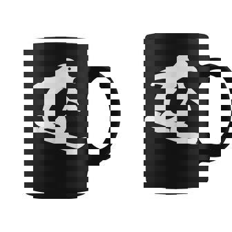 Minimalist Penguin Snowboard Winter Sports Coffee Mug | Mazezy