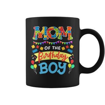 Mom Of The Birthday Boy Building Blocks Bricks Family Women Coffee Mug - Thegiftio UK