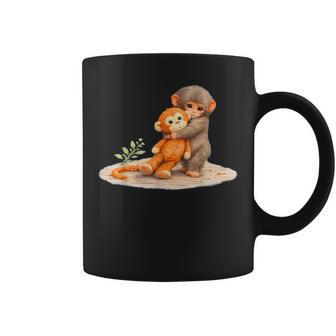 Monkey Punch Baby Monkey Holding Plush Toy Coffee Mug - Thegiftio UK