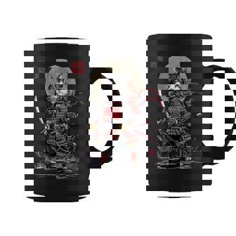 Moonlit Cat Samurai – Mystical Japanese Warrior Coffee Mug | Mazezy