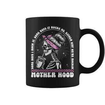 Motherhood Retro Skeleton Some Days I Rock It Vintage Coffee Mug - Thegiftio UK