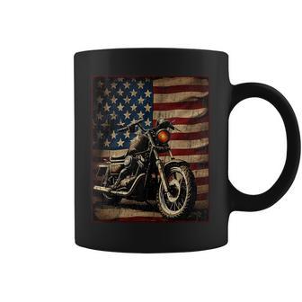 Motorcycle Usa Flag Retro Biker Coffee Mug - Thegiftio UK