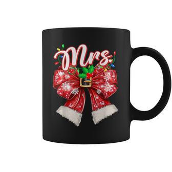 Mr & Mrs Couples Coquette Bow Santa Claus Christmas Pajama Coffee Mug - Thegiftio UK