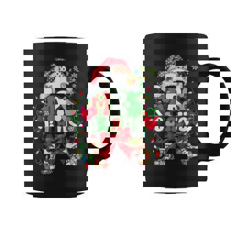 Mr And Mrs Claus Couples Santa Patchwork Christmas Lights Graphic Print Coffee Mug - Monsterry