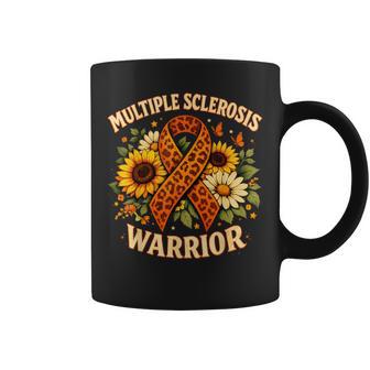 Ms Awareness Sunflower Leopard Ribbon Multiple Sclerosis Coffee Mug - Thegiftio