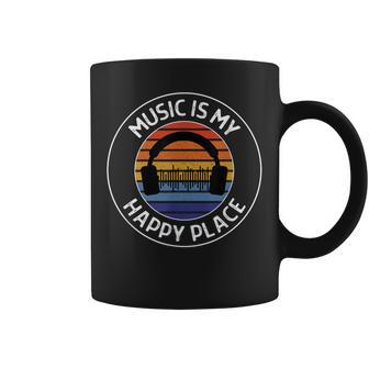 Music Is My Happy Place Casque Pour Professeur De Musique Musicien Tasse - Cadeauxyz