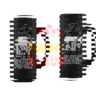 Nanny Claus Buffalo Plaid Red Santa Hat Christmas Pajamas Coffee Mug | Mazezy