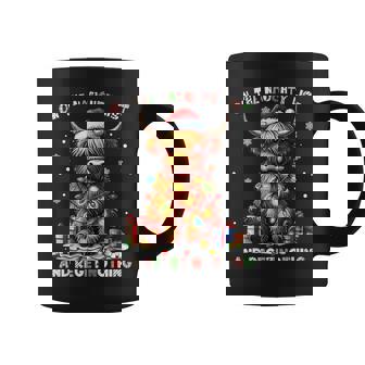 On The Naughty List And Reget Nothing Christmas Highland Cow Coffee Mug - Thegiftio