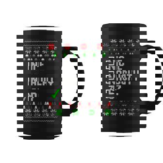 Naughty Nice 6 7 Brainrot Meme Ugly Xmas Six Seven 67 Coffee Mug - Seseable