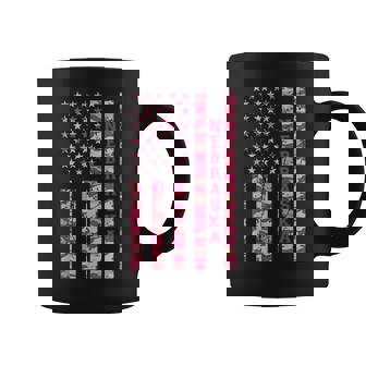 Nebraska Cornhusker State Midwestern Pink Camo USA Flag Coffee Mug | Mazezy