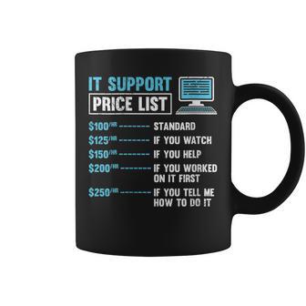 Nerd Computer Science IT Support Price List Computer Coffee Mug | Mazezy
