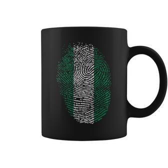 Nigerian Flag Fingerprint Patriotic Nigeria Coffee Mug | Mazezy