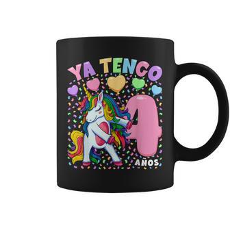 Niñas 4 Cumpleaños Unicornio Ya Tengo 4 Años Taza de café - Regaloses