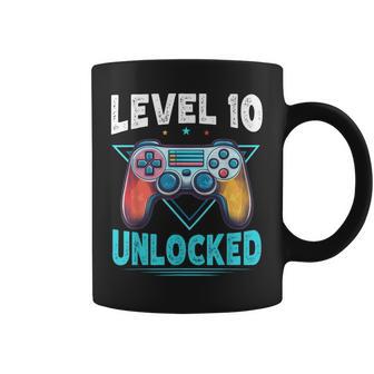 Nivel 10 Desbloqueado Gamer 10º Cumpleaños Juegos Niños Niñas Taza de café - Regaloses